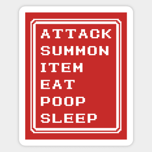 Final Fantasy Battle Menu Eat Poop Sleep Summoner Version Magnet